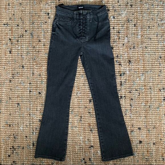 Hudson Black High Rise Bullocks Lace Up Cropped Jeans-24 - Picture 4 of 11